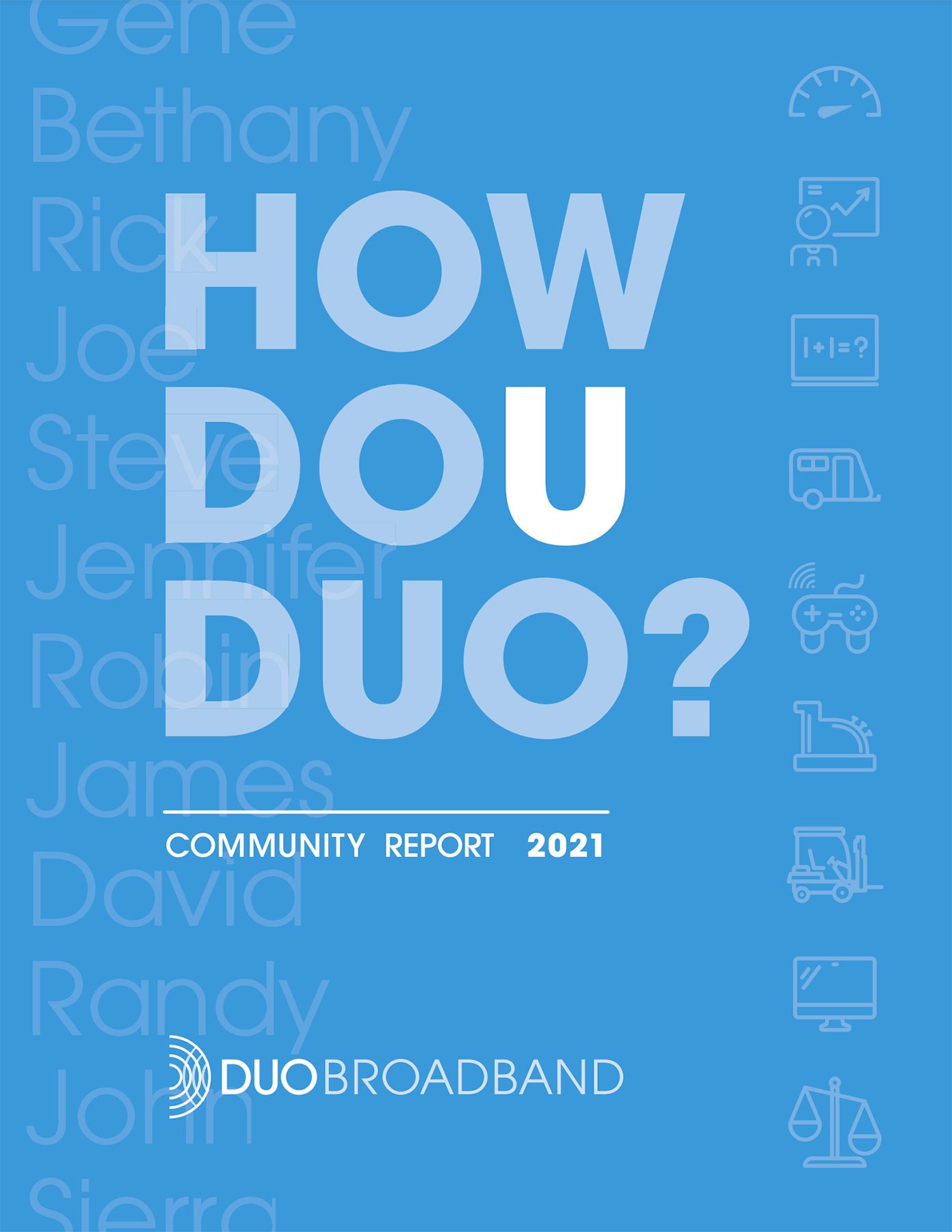 DUO Broadband annual report cover.