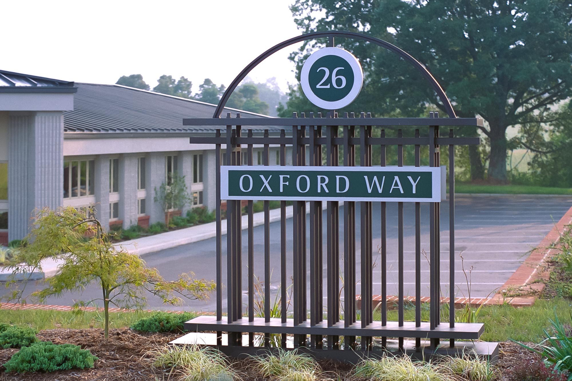 sign for Oxford Way with metal framework
