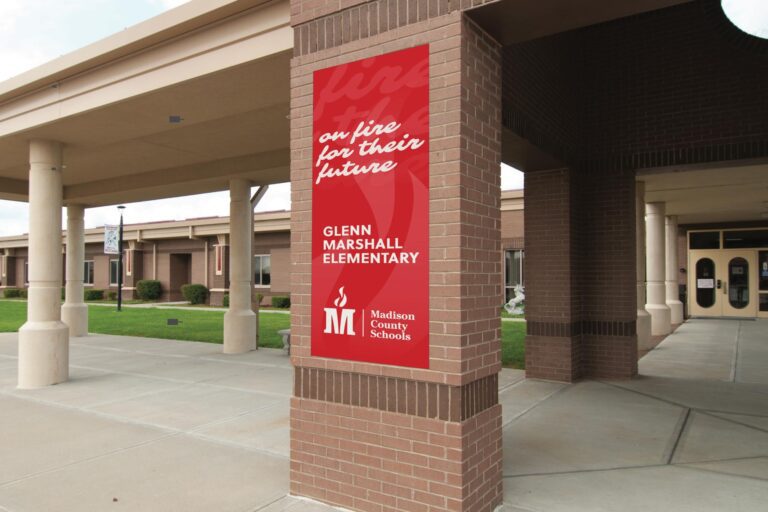 Madison County School exterior banner