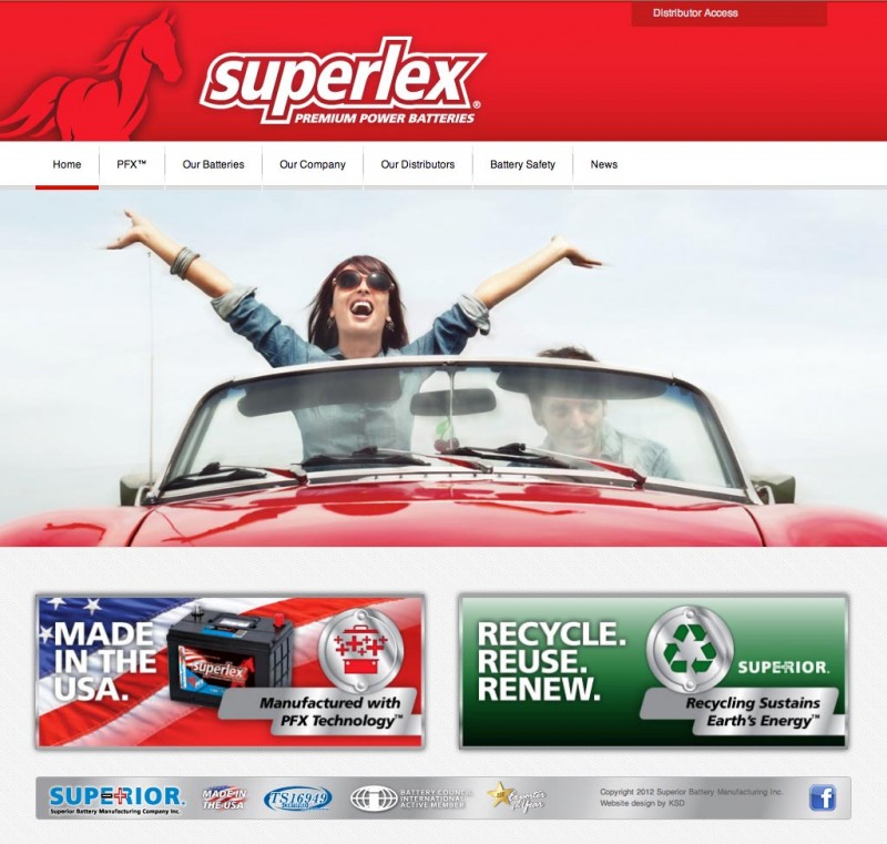 Superlex website home page screen