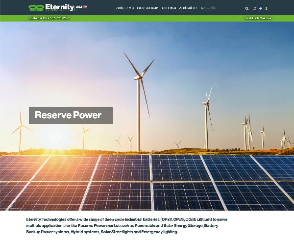 Eternity Technologies USA website screen shot
