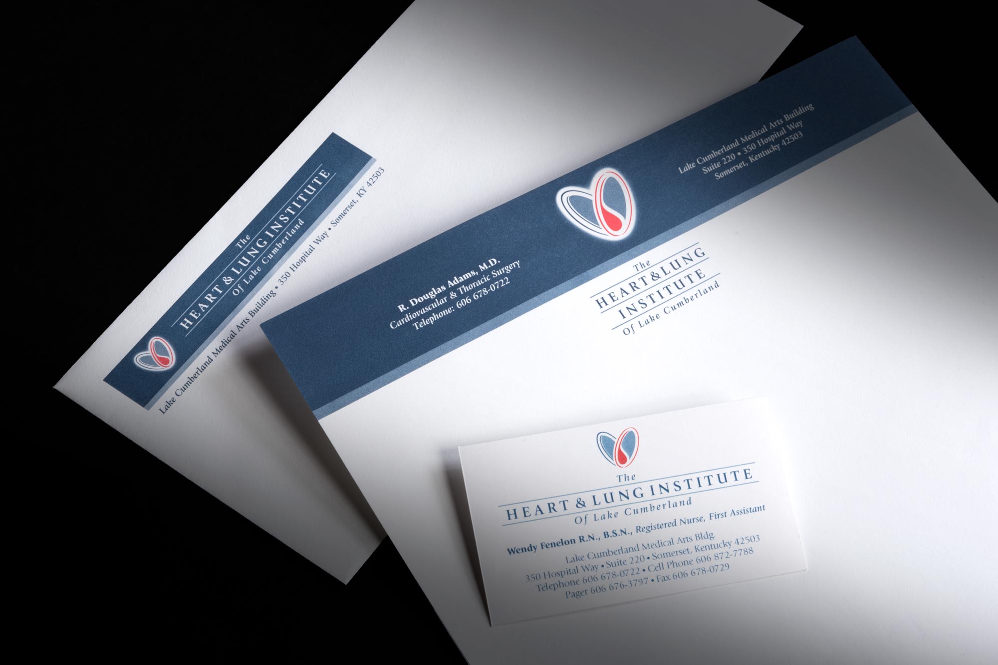 Heart & Lung Institute of Lake Cumberland stationery designed by KSD Kinetic Strategic Design