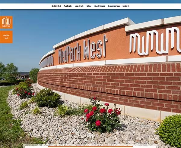 MedPark West website home page