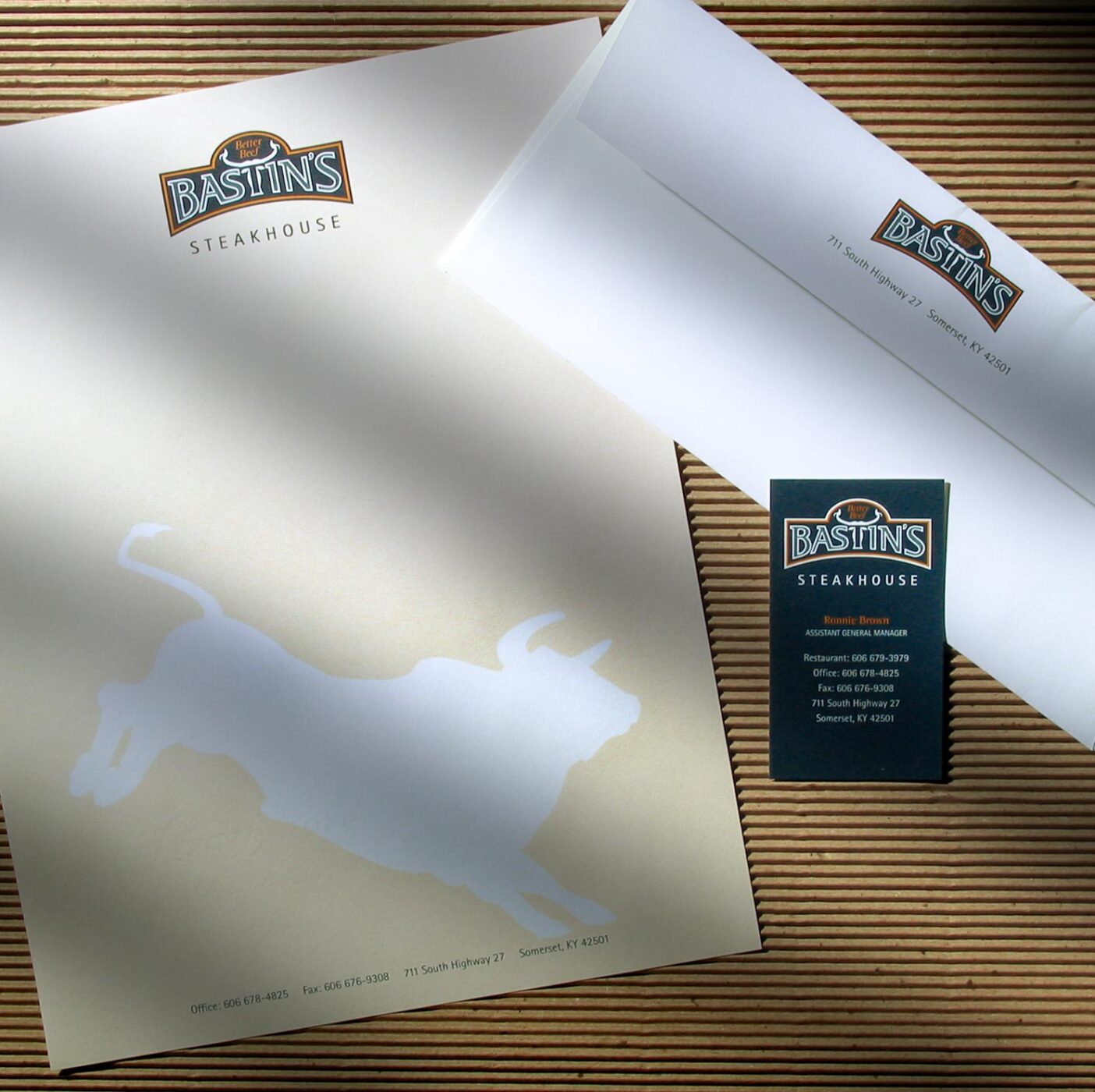 Bastin's Steakhouse stationery