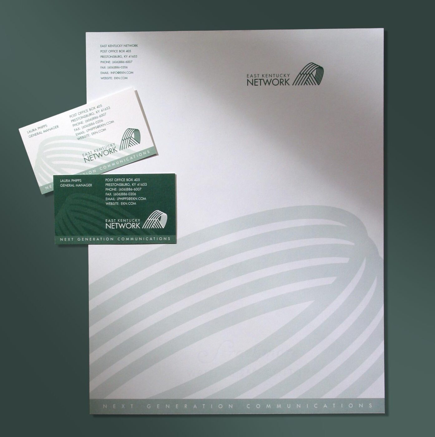 East Kentucky Network letterhead and business cards