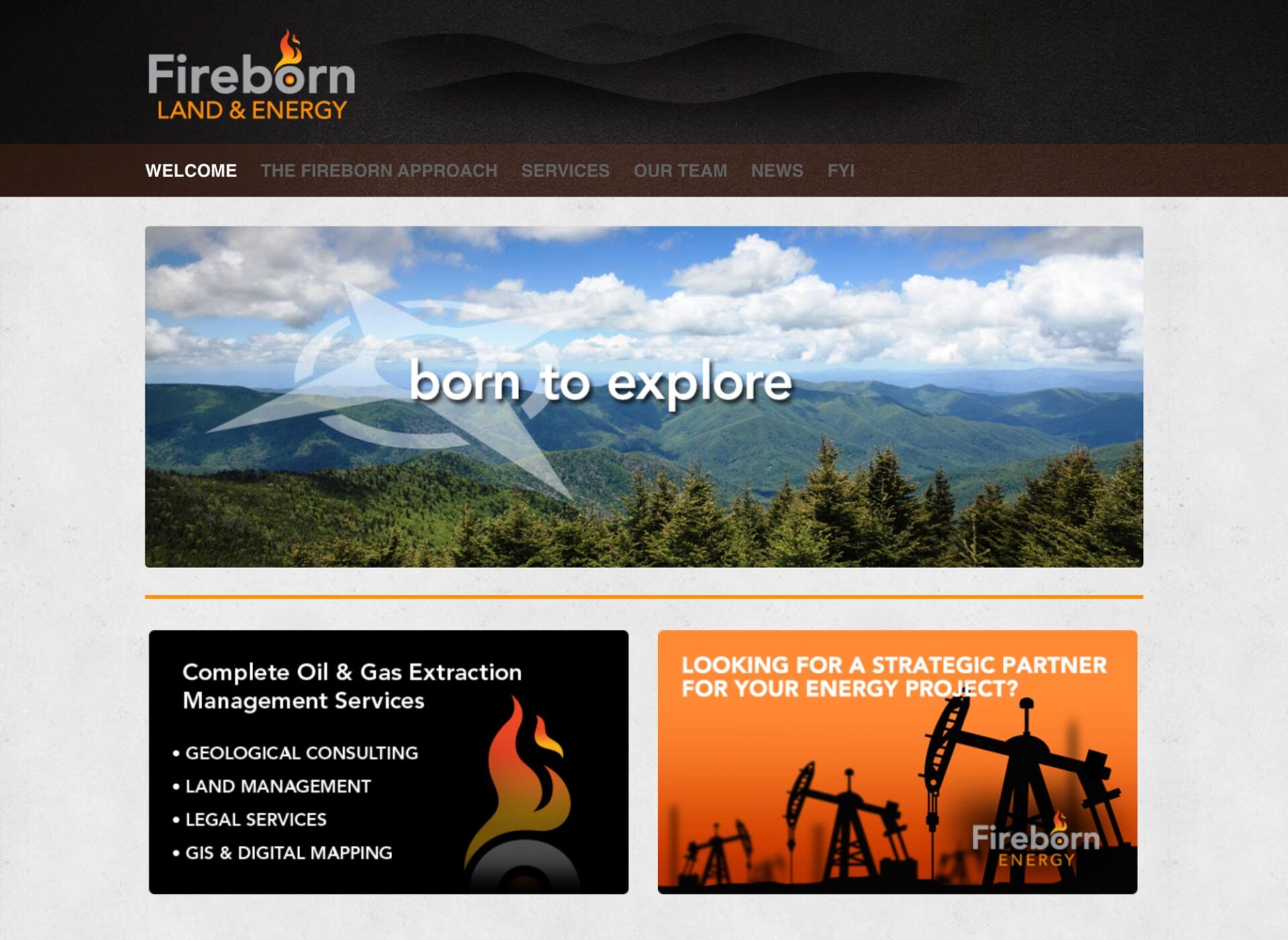 Fireborn Land * Energy website home page
