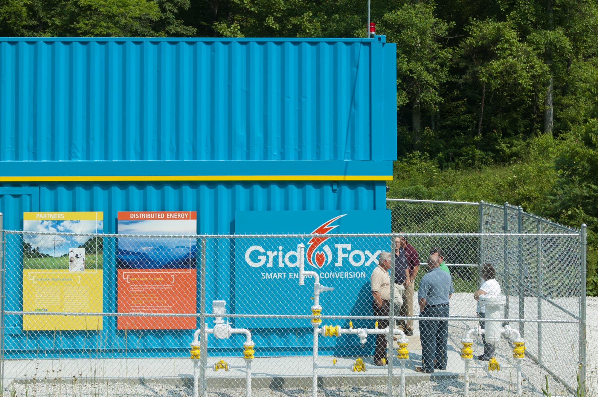 GridFox logo on an energy conversion unite.