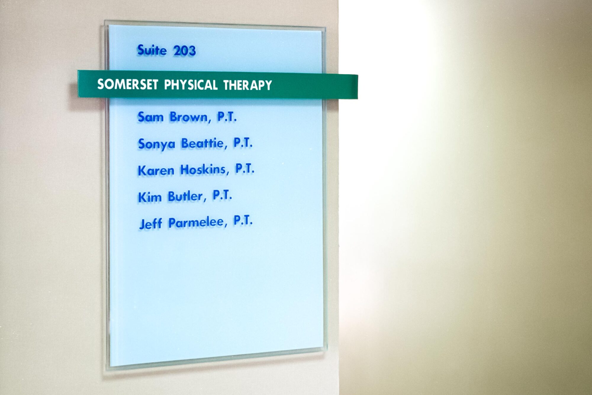 Grissom Medical Building interior directory sign