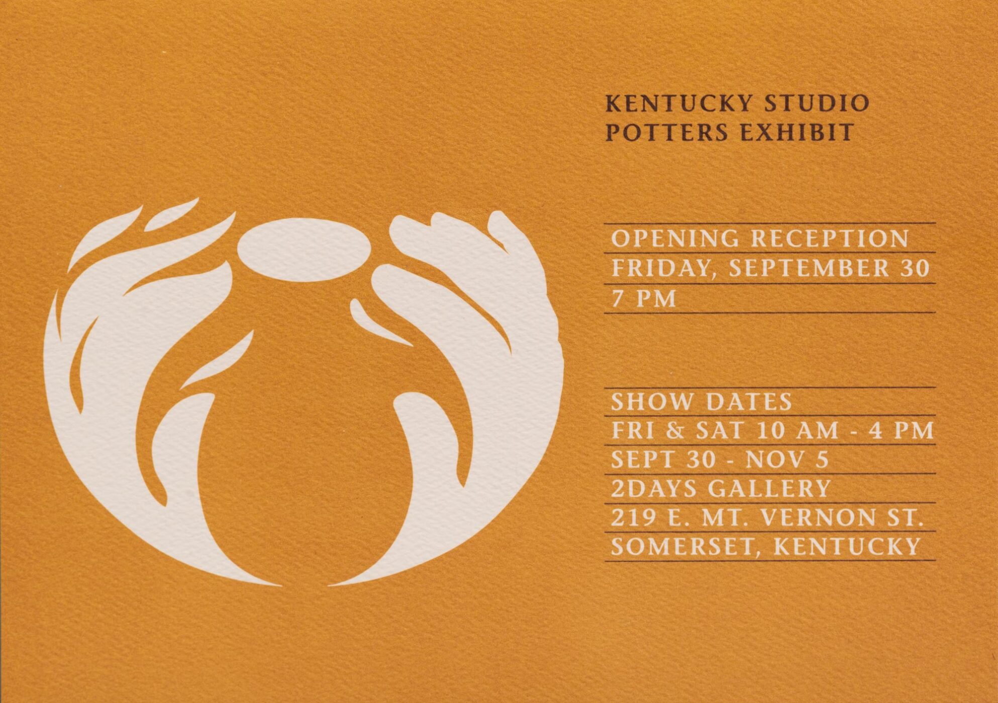 Kentucky Studio Potters Exhibit invitation