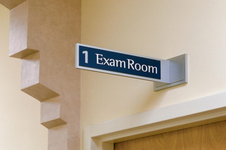 Oxford Medical exam room 1 door sign