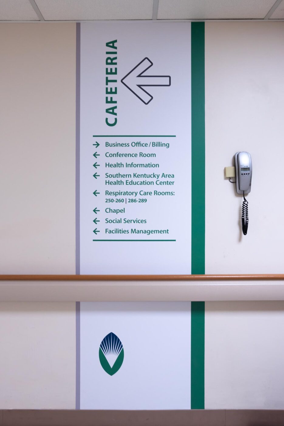 Rockcastle Regional Hospital interior directional sign