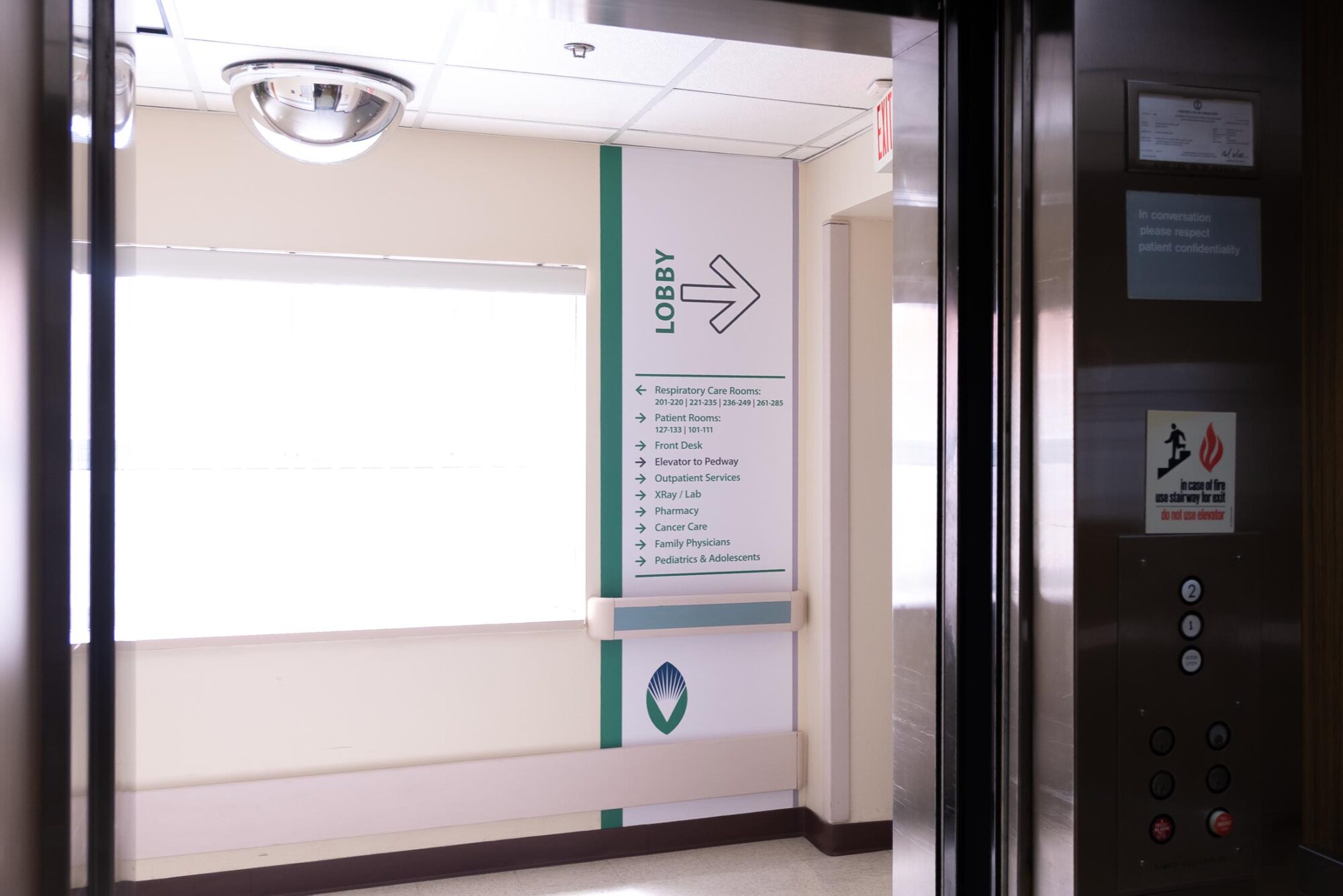 Rockcastle Regional Hospital interior directional sign