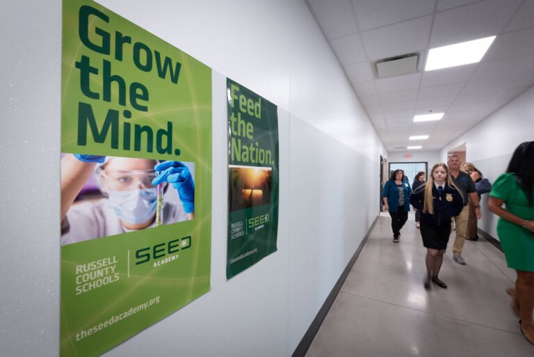 posters in a hallway