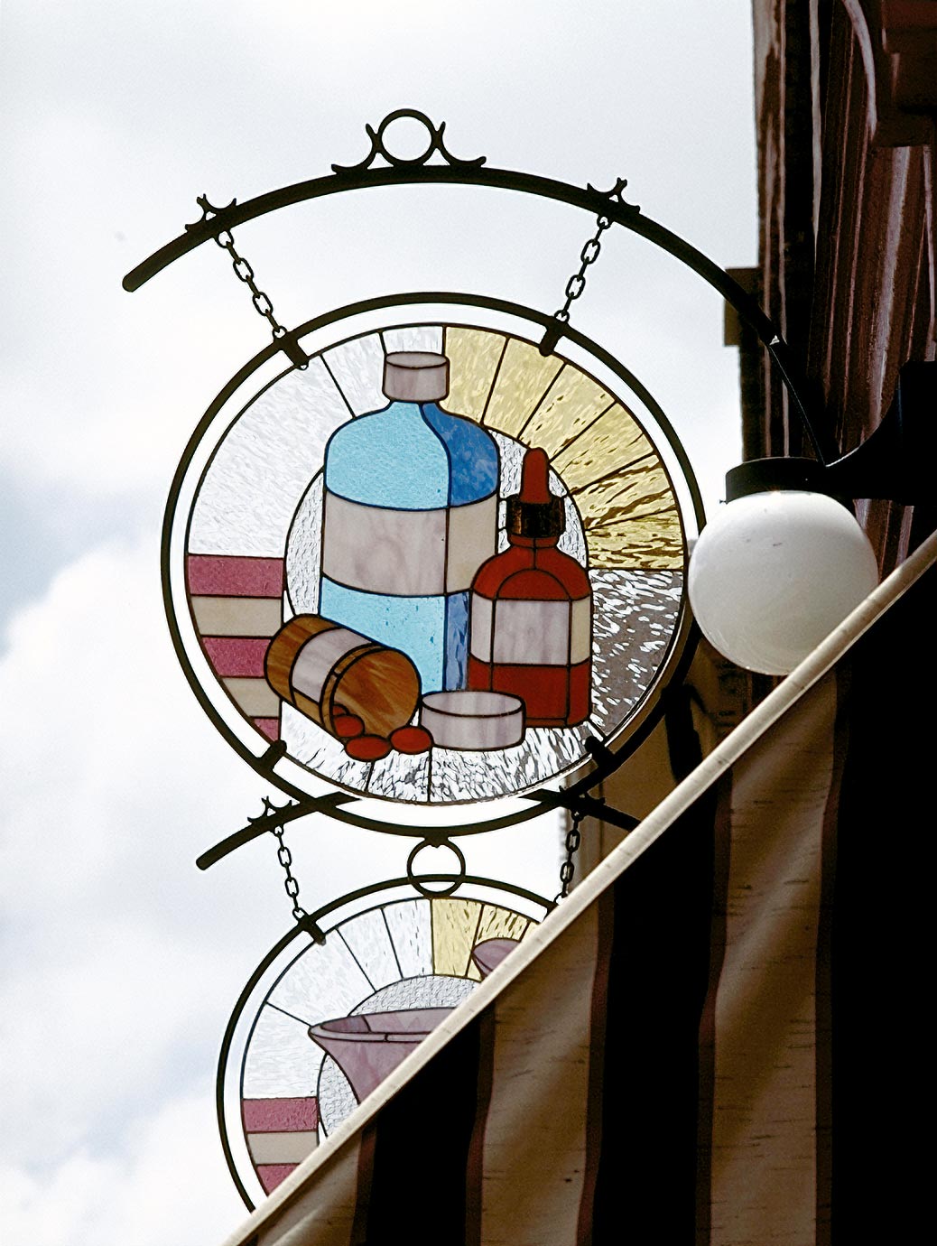 Somerset Pharmacy stained glass sign graphics