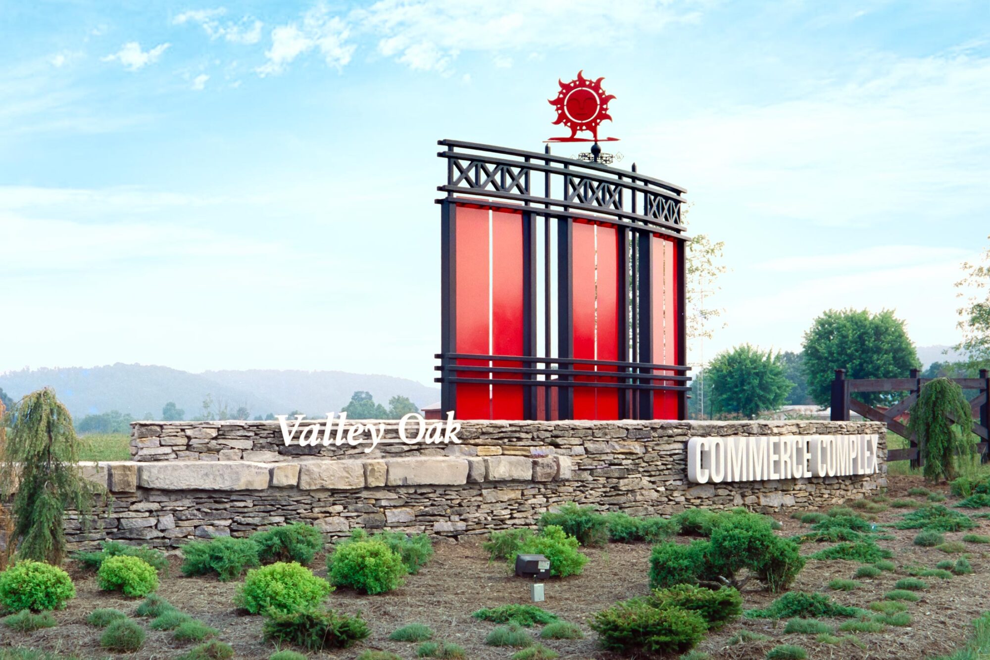 Valley Oak Commerce Complex entrance monument sign