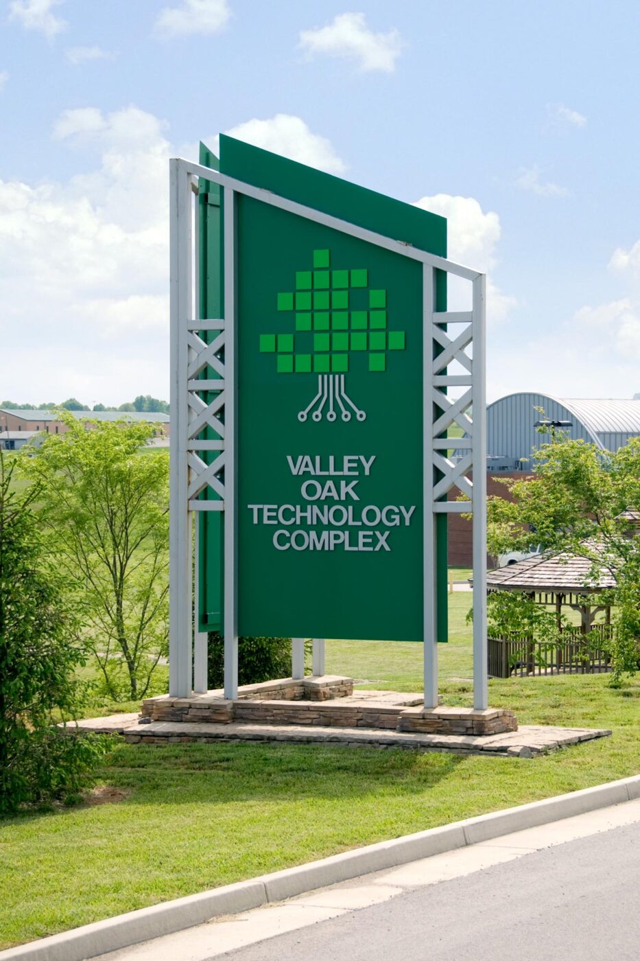 Valley Oak Technology Complex park entrance sign