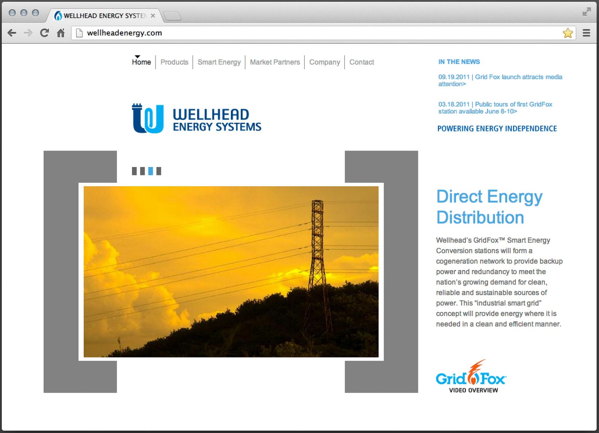 Wellhead Energy Systems website page