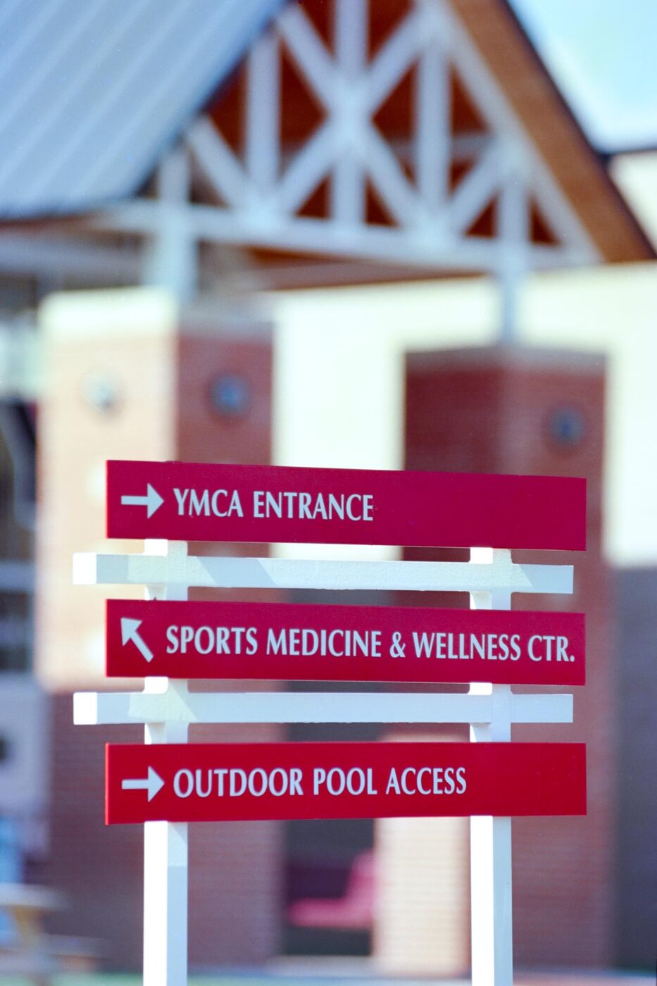 YMCA directional signs