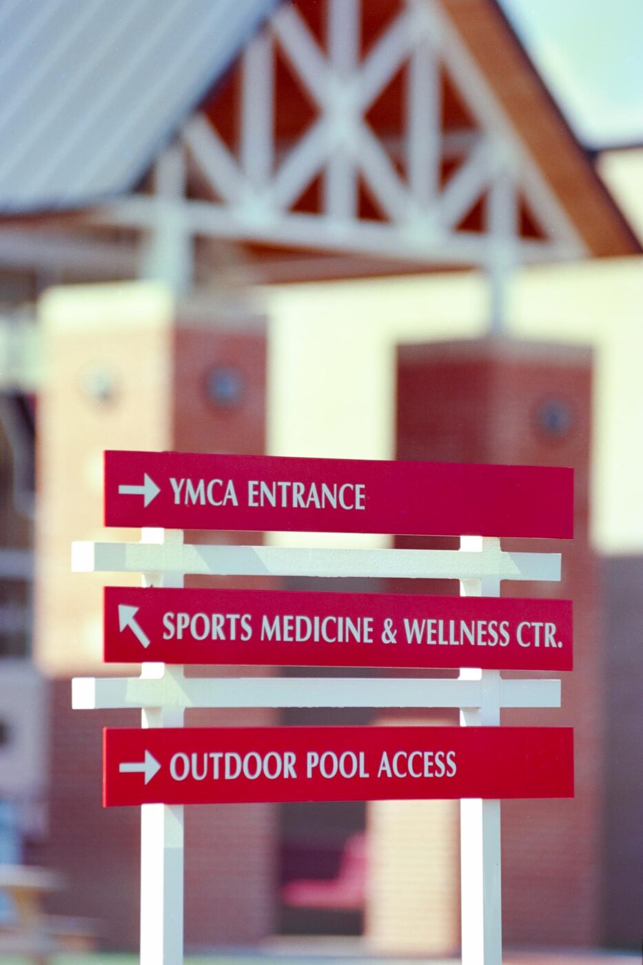 YMCA directional signs