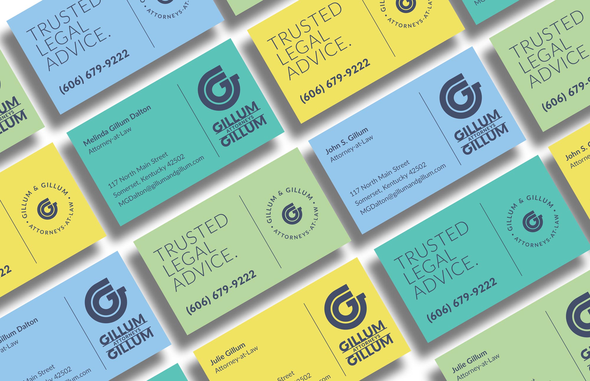 Business cards for Gillum & Gillum Attorneys at Law