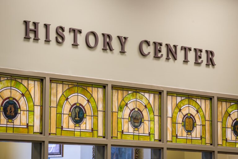 "History Center" text on wall