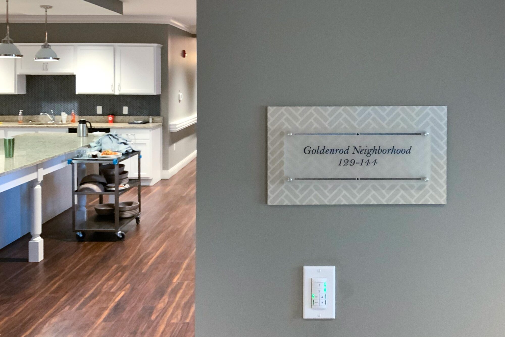 Interior sign "Goldenrod Neighborhood"