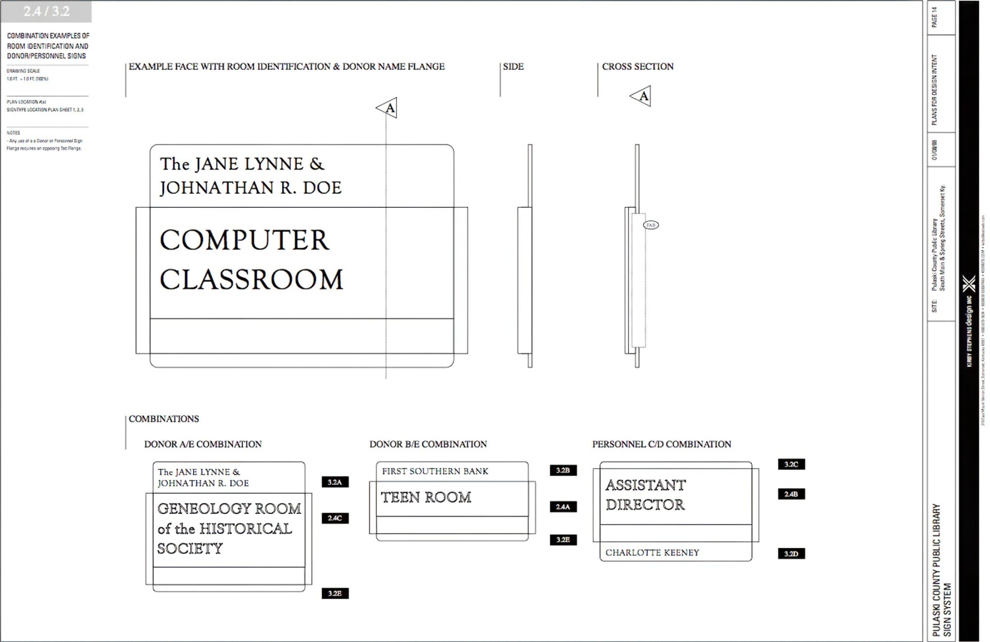plans for the Pulaski County Public Library signage system