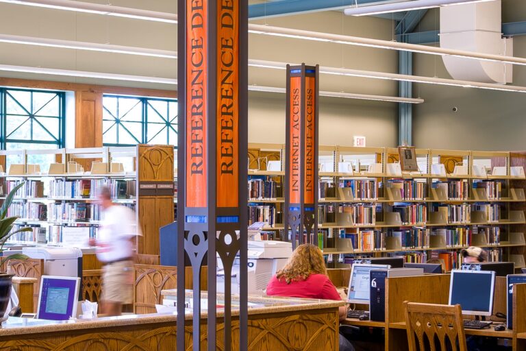 Pulaski County Library interior sectional signs