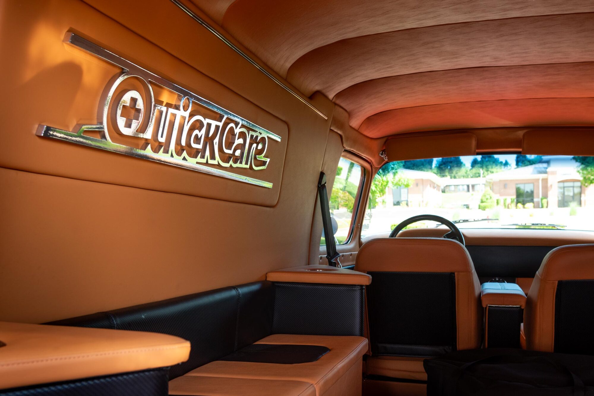 Quick Care interior van logo graphic