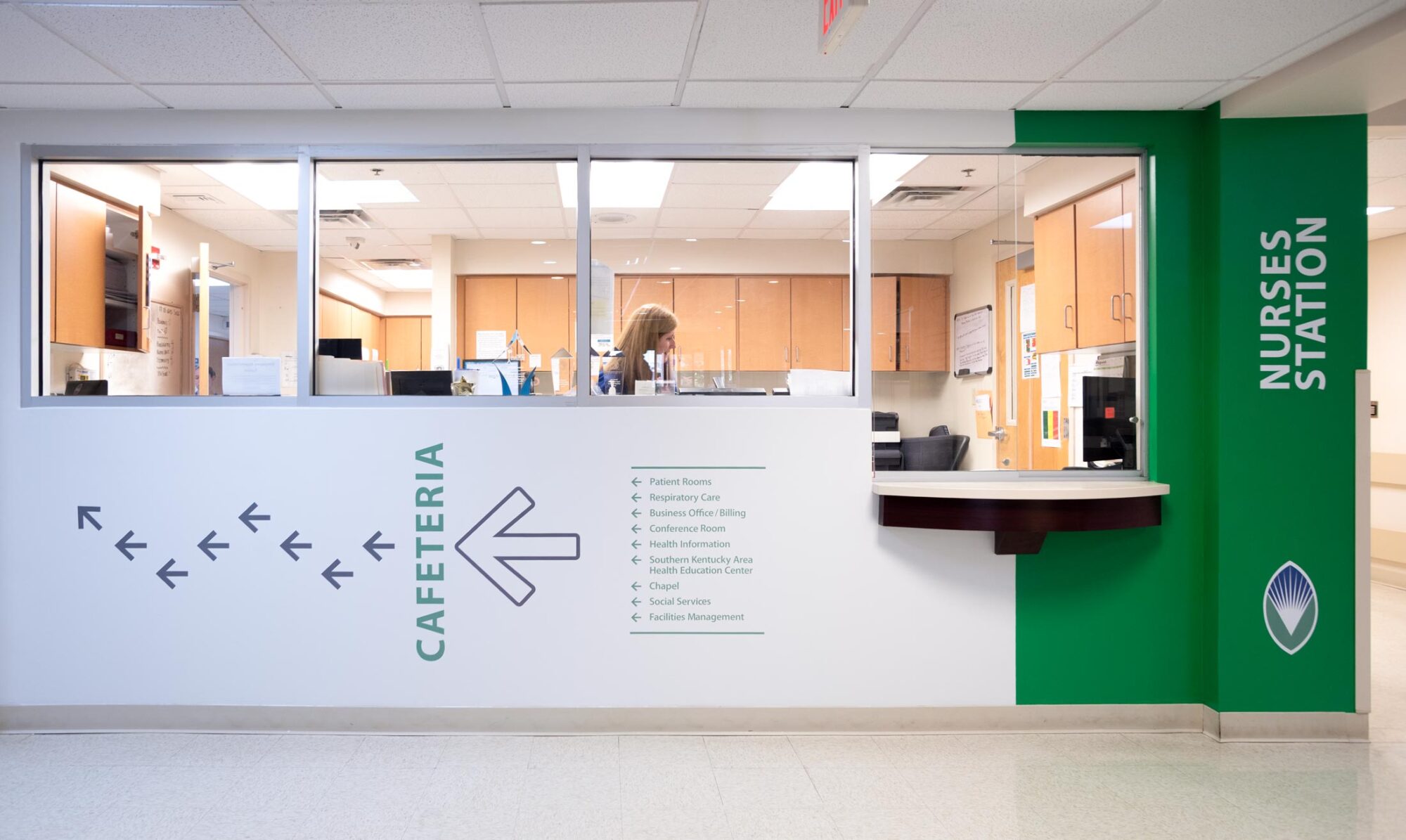 Rockcastle Regional Hospital interior directional sign