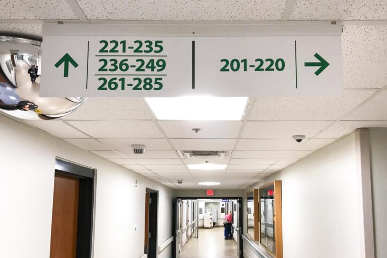 Rockcastle Regional Hospital interior directional sign