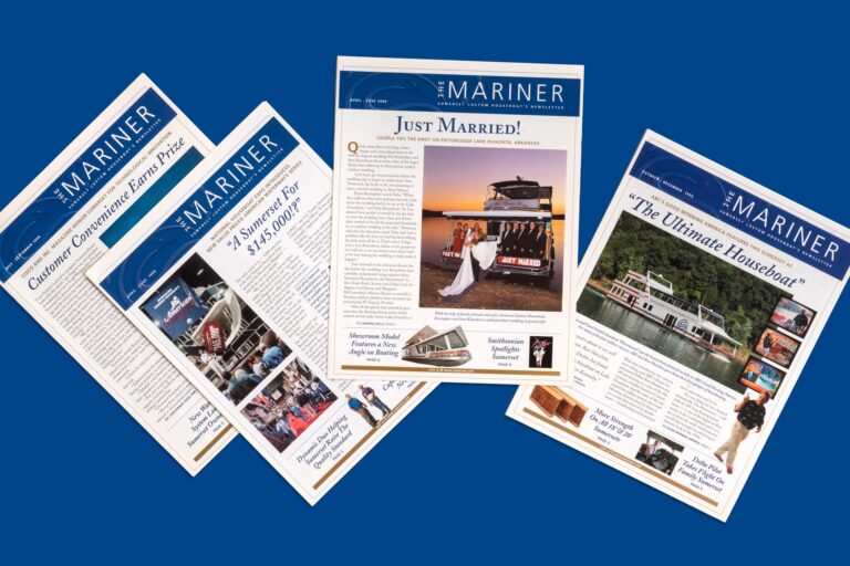 Four copies of The Mariner newsletter from Sumerset Houseboats